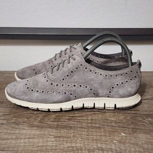Cole Haan Zerogrand Suede Wingtip Oxford Women's Shoes Size 8 Gray